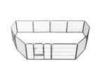 vidaXL Dog Playpen 12 Panels Steel 80x60 cm Black