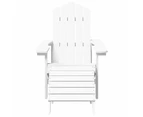 Garden Adirondack Chairs 2 pcs with Footstools HDPE White