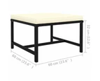 Sectional Footrest with Cushion Black Poly Rattan