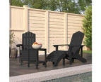 Garden Adirondack Chairs with Footstool & Table HDPE Anthracite