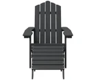 Garden Adirondack Chairs with Footstool & Table HDPE Anthracite