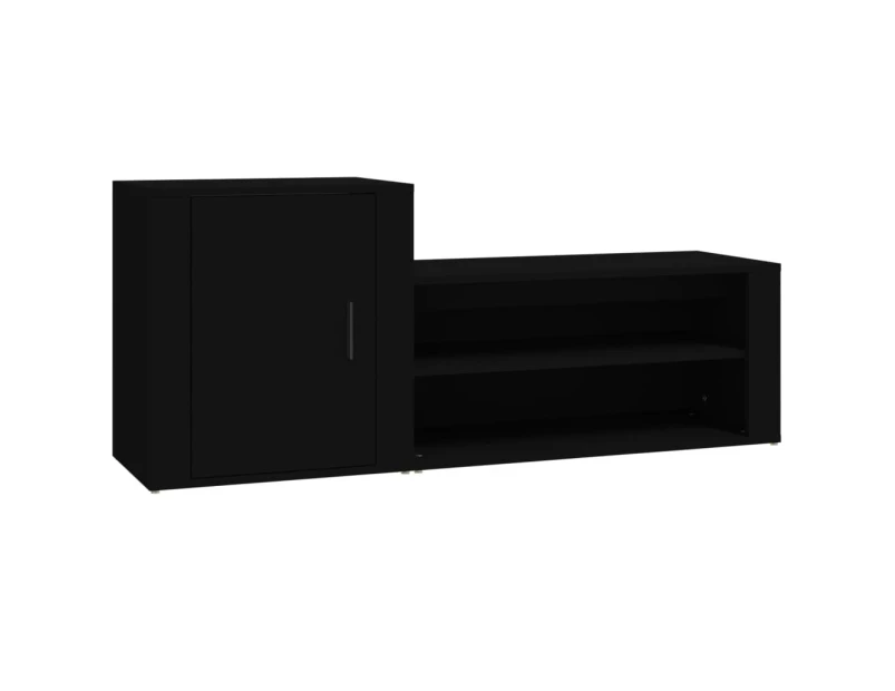 vidaXL Shoe Cabinet Black 130x35x54 cm Engineered Wood