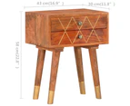 vidaXL Bedside Cabinet 43x30x58 cm Solid Mango Wood