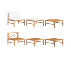 vidaXL 3 Piece Garden Lounge Set with Cream Cushions Teak Wood