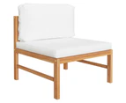 vidaXL 3 Piece Garden Lounge Set with Cream Cushions Teak Wood