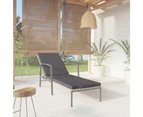 vidaXL Garden Sun Lounger with Cushion Poly Rattan Grey