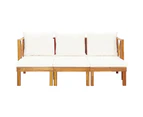 vidaXL 3-Seater Garden Bench with Cushions 179 cm Solid Acacia Wood