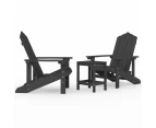 vidaXL Garden Adirondack Chairs with Table HDPE Anthracite