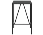 vidaXL Bar Table with Glass Top Black 70x70x110 cm Poly Rattan