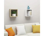 vidaXL Wall Cube Shelves 2 pcs White and Sonoma Oak 30x15x30 cm