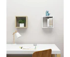 vidaXL Wall Cube Shelves 2 pcs White and Sonoma Oak 30x15x30 cm