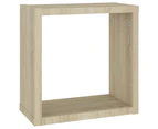 vidaXL Wall Cube Shelves 2 pcs White and Sonoma Oak 30x15x30 cm