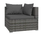 6 Piece Garden Lounge Set with Cushions Poly Rattan Grey