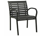 Garden Chairs 2 pcs Steel and WPC Black