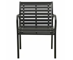 Garden Chairs 2 pcs Steel and WPC Black