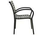 Garden Chairs 2 pcs Steel and WPC Black