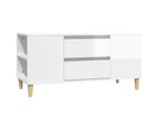 TV Cabinet High Gloss White 102x44.5x50 cm Engineered Wood