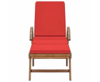 vidaXL Sun Loungers with Cushions 2 pcs Solid Teak Wood Red