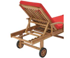 vidaXL Sun Loungers with Cushions 2 pcs Solid Teak Wood Red