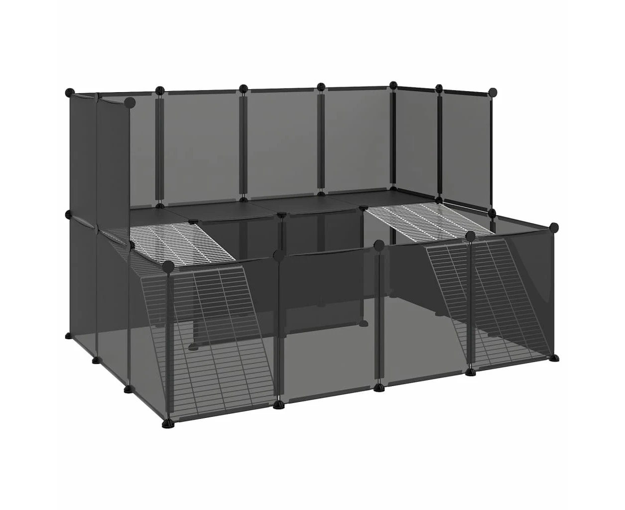 vidaXL Small Animal Cage Black 143x107x93 cm PP and Steel