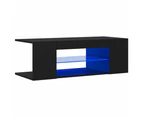 vidaXL TV Cabinet with LED Lights Black 90x39x30 cm