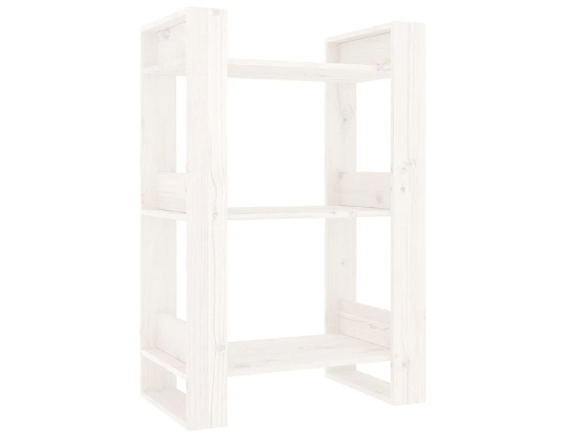 vidaXL Book Cabinet/Room Divider White 60x35x91 cm Solid Wood Pine