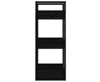 vidaXL Book Cabinet/Room Divider Black 41x35x91 cm Solid Wood Pine