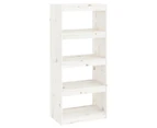 vidaXL Book Cabinet/Room Divider White 60x30x135.5 cm Solid Wood Pine