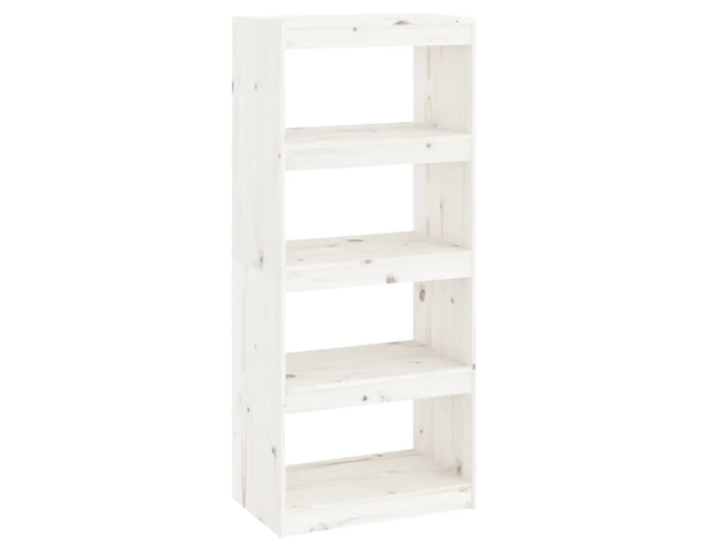 vidaXL Book Cabinet/Room Divider White 60x30x135.5 cm Solid Wood Pine