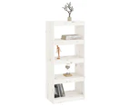 vidaXL Book Cabinet/Room Divider White 60x30x135.5 cm Solid Wood Pine