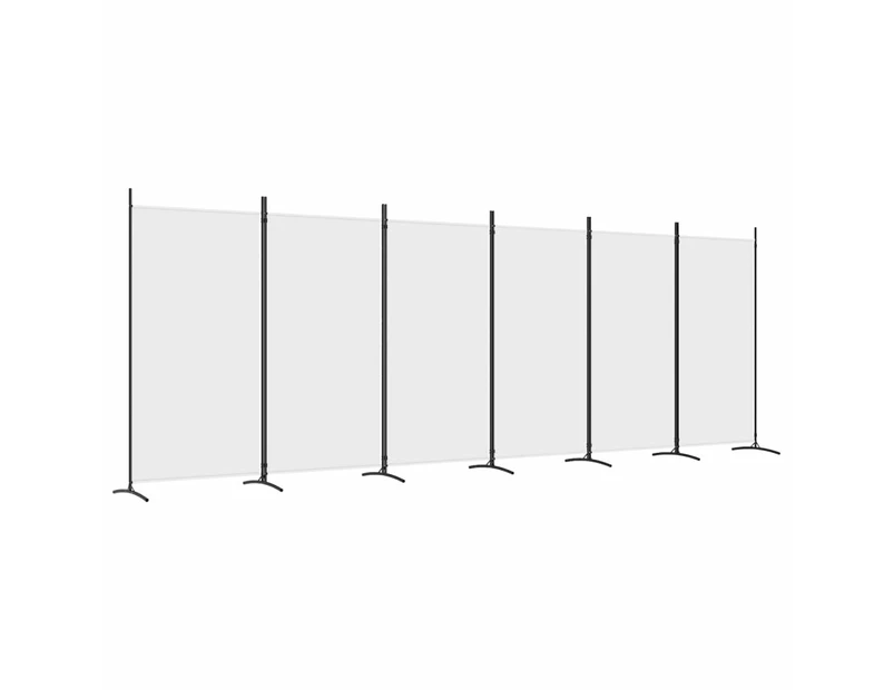 vidaXL 6-Panel Room Divider White 520x180 cm Fabric