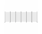 vidaXL 6-Panel Room Divider White 520x180 cm Fabric