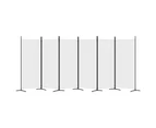 vidaXL 6-Panel Room Divider White 520x180 cm Fabric