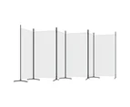 vidaXL 6-Panel Room Divider White 520x180 cm Fabric