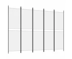 vidaXL 5-Panel Room Divider White 250x180 cm Fabric