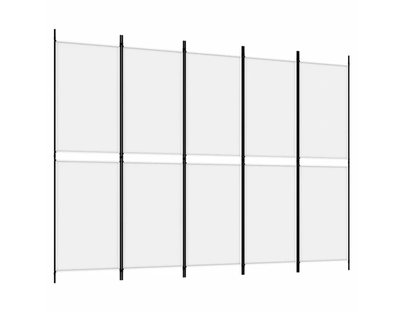 vidaXL 5-Panel Room Divider White 250x180 cm Fabric