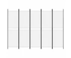 vidaXL 5-Panel Room Divider White 250x180 cm Fabric