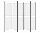 vidaXL 5-Panel Room Divider White 250x180 cm Fabric