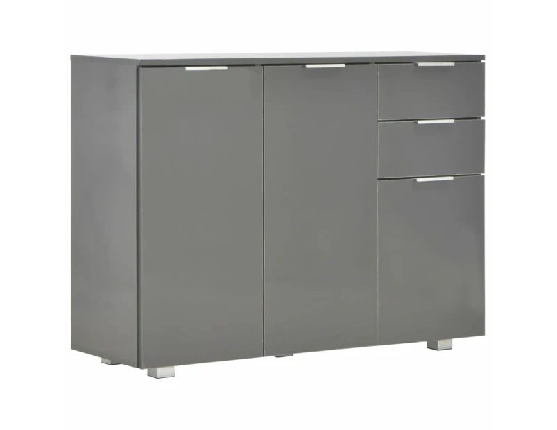 Sideboard High Gloss Grey 107x35x80.5 cm