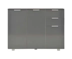 vidaXL Sideboard High Gloss Grey 107x35x80.5 cm