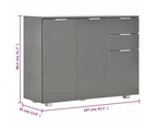 Sideboard High Gloss Grey 107x35x80.5 cm