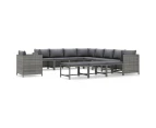 12 Piece Garden Lounge Set with Cushions Poly Rattan Grey