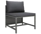 12 Piece Garden Lounge Set with Cushions Poly Rattan Grey