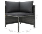 12 Piece Garden Lounge Set with Cushions Poly Rattan Grey