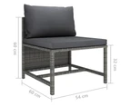 12 Piece Garden Lounge Set with Cushions Poly Rattan Grey