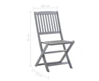 Folding Outdoor Chairs 8 pcs Solid Acacia Wood