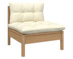 vidaXL Garden Middle Sofa with Cushions Honey Brown Solid Pinewood