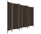 vidaXL 6-Panel Room Divider Brown 300x180 cm