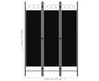 vidaXL 3-Panel Room Divider Black 120x180 cm