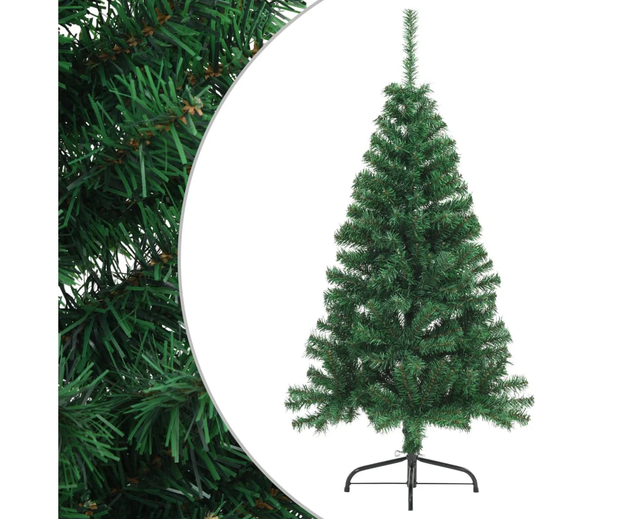 vidaXL Artificial Half Christmas Tree with Stand Green 120 cm PVC